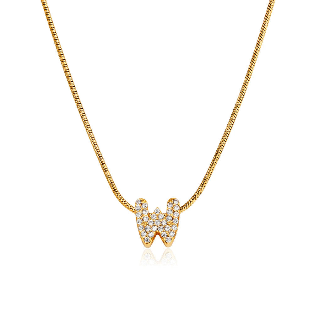 Mila Gold Bubble Letter Necklace