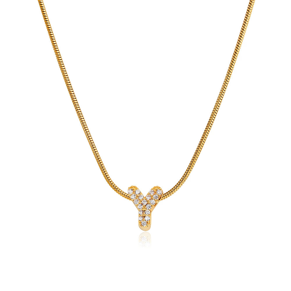Mila Gold Bubble Letter Necklace