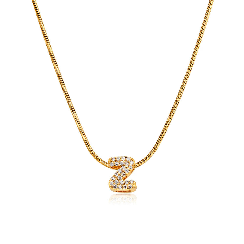 Mila Gold Bubble Letter Necklace