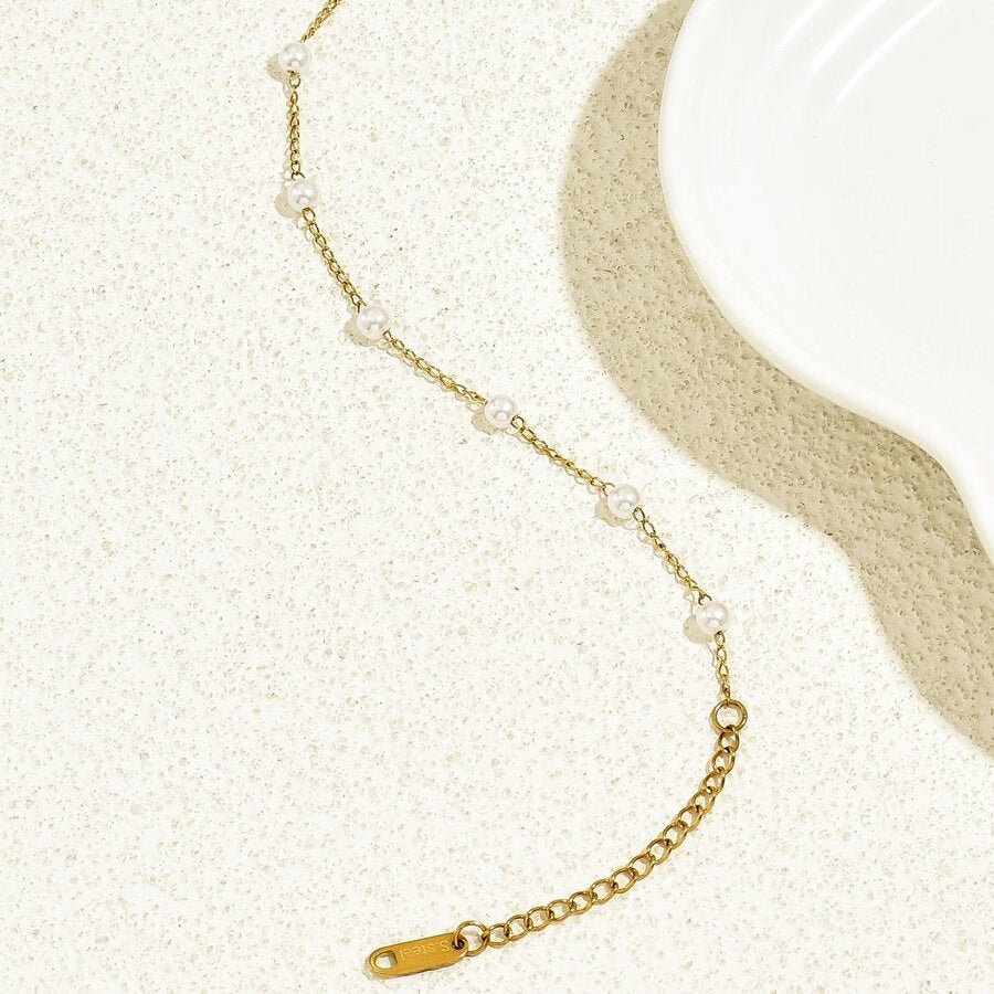 Mina Beaded Pearl Bracelet - Gold - 2