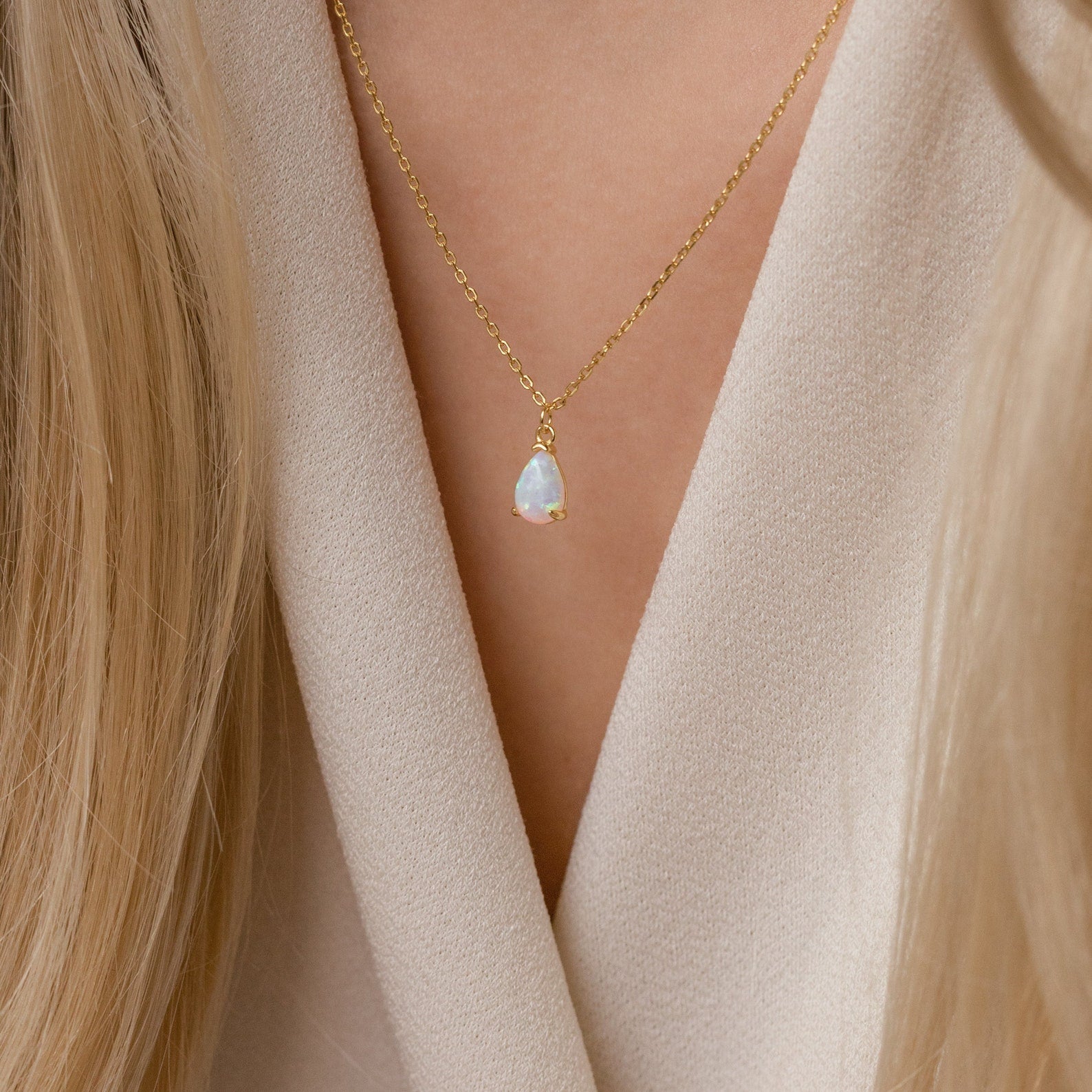 Mira Opal Pendant Necklace - Necklaces - Gold - 1