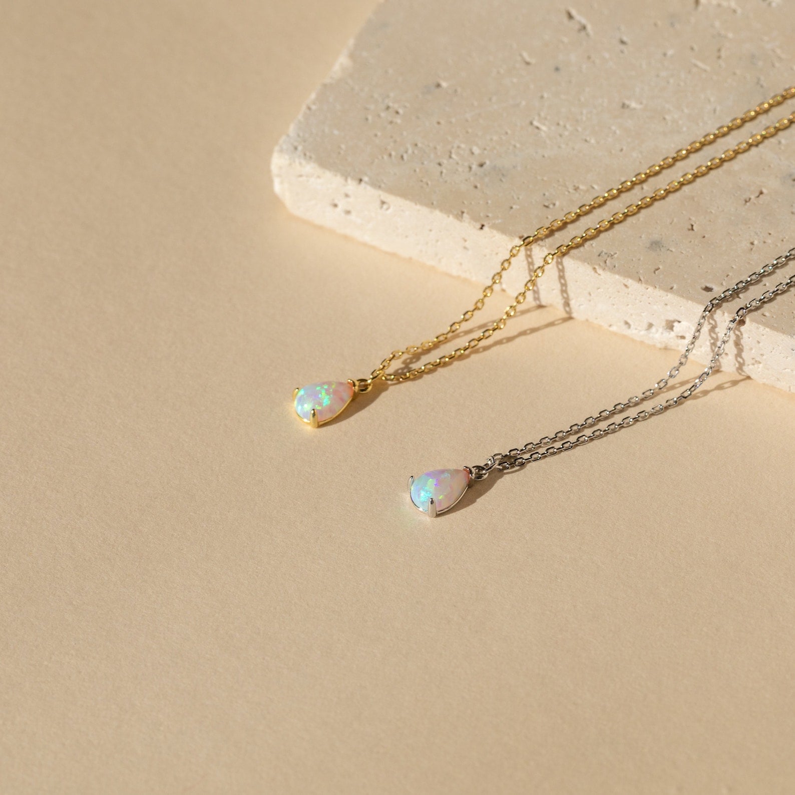 Mira Opal Pendant Necklace - Necklaces - Silver - 5
