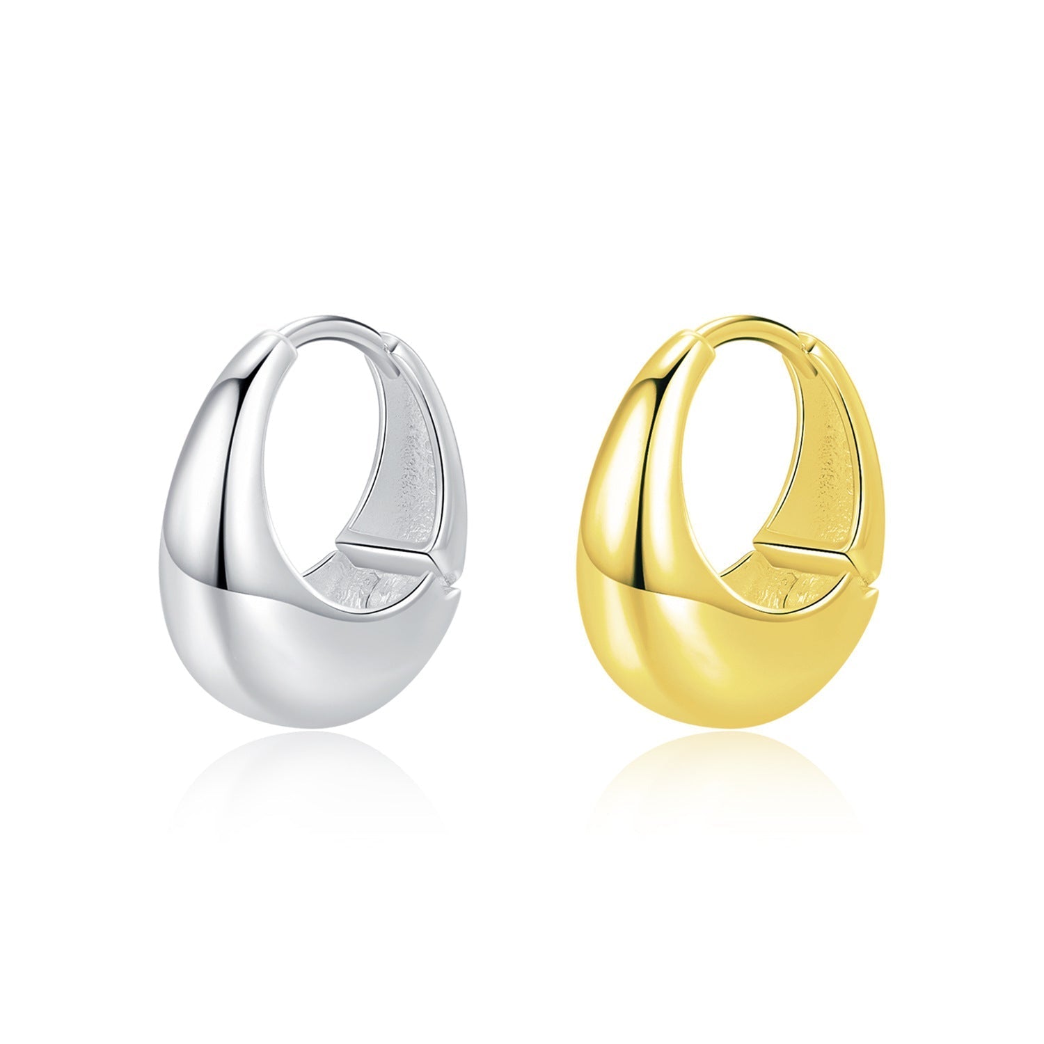 Mira Sterling Silver Hoops - Gold - 2