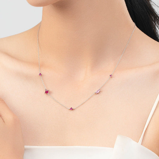 Mireille Rose Zircon Necklace - NAVALLI