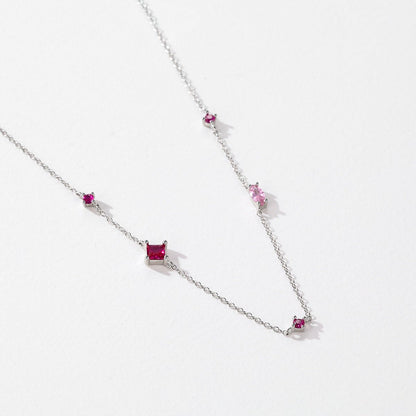 Mireille Rose Zircon Necklace - NAVALLI