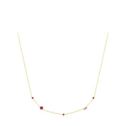 Mireille Rose Zircon Necklace - Gold - 3