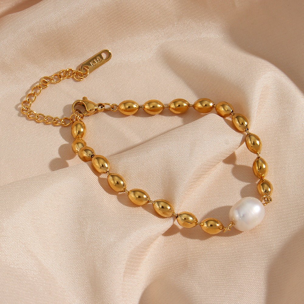 Mireya Gold Pearl Bracelet - NAVALLI
