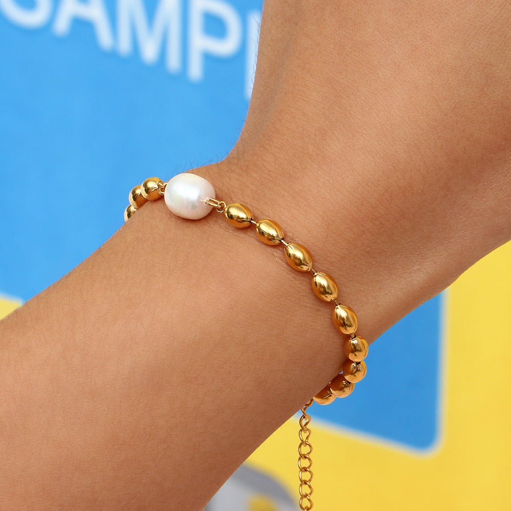 Mireya Gold Pearl Bracelet - NAVALLI