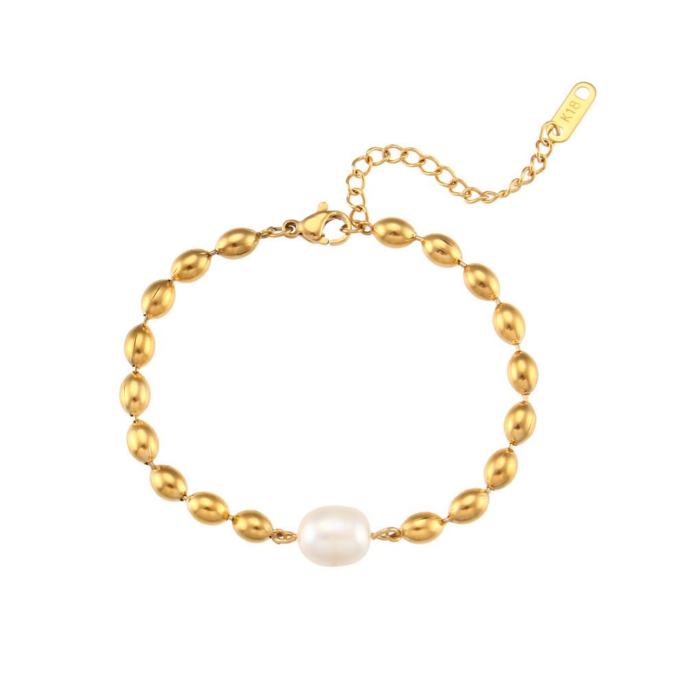 Mireya Gold Pearl Bracelet - NAVALLI