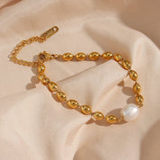 Mireya Gold Pearl Bracelet - 5