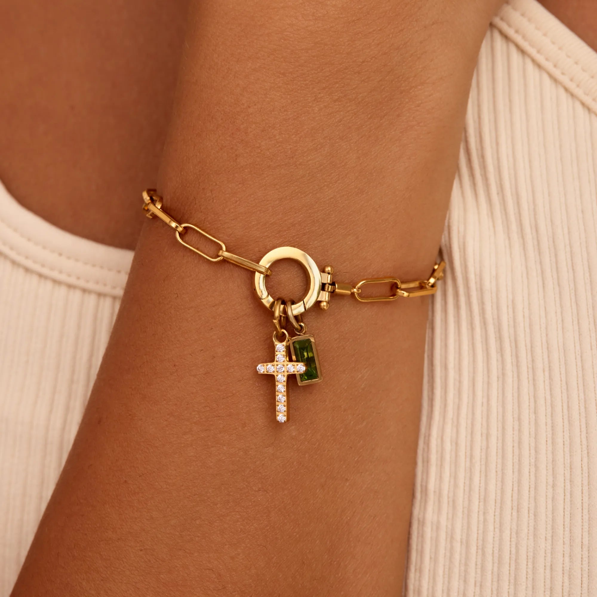 Devotion Paperclip Charm Bracelet