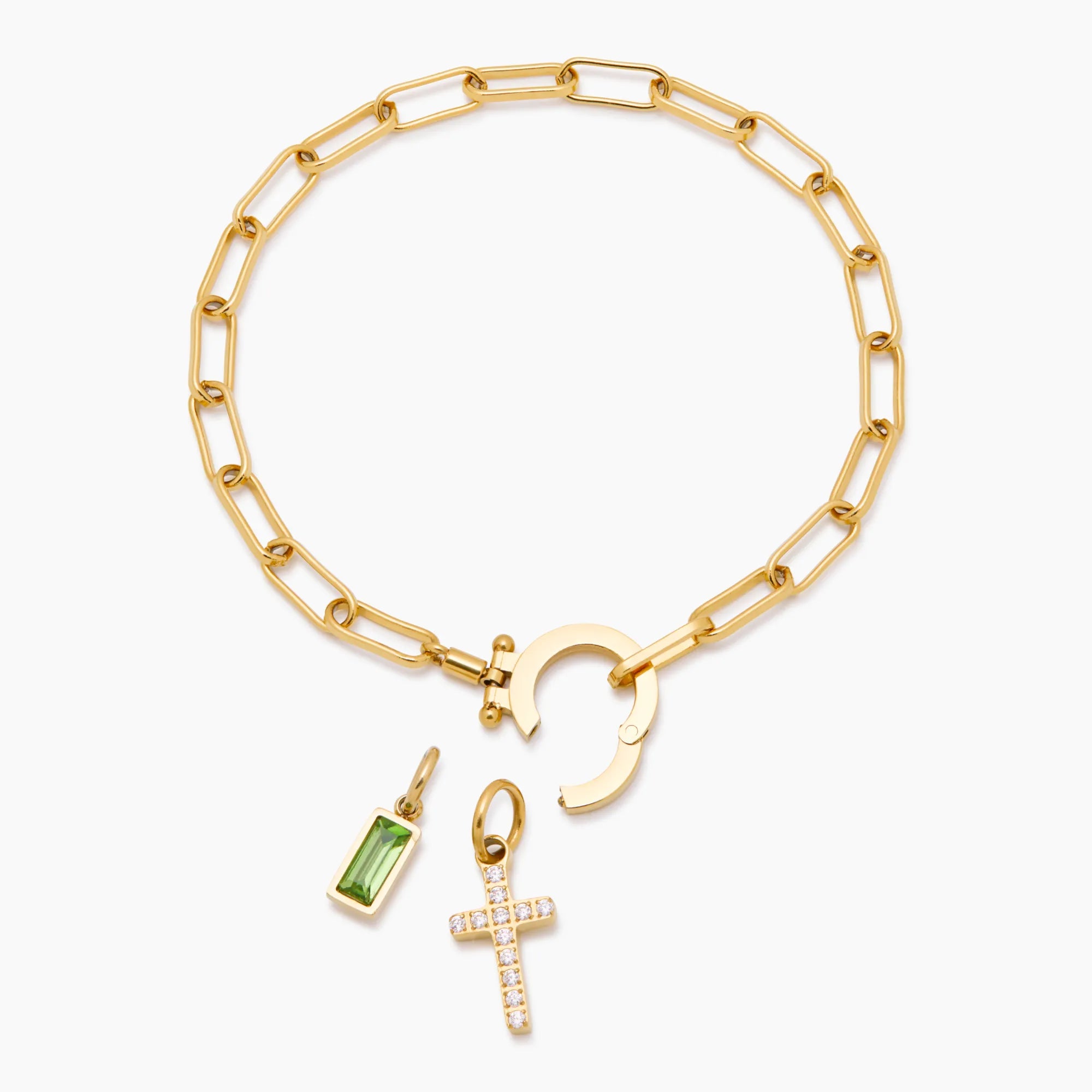 Devotion Paperclip Charm Bracelet