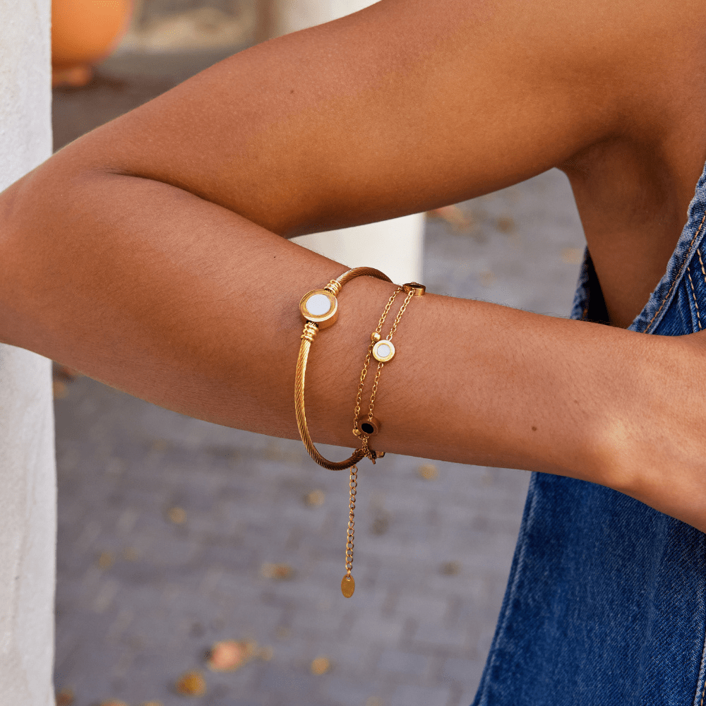 Modern Gold Statement Bangle - NAVALLIBracelet