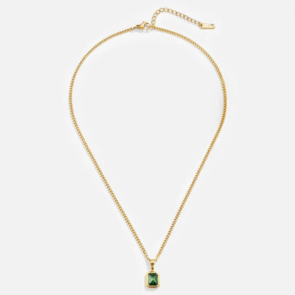 Monet Green Crystal Pendant Necklace - My StoreNecklace