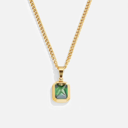 Monet Green Crystal Pendant Necklace - My StoreNecklace
