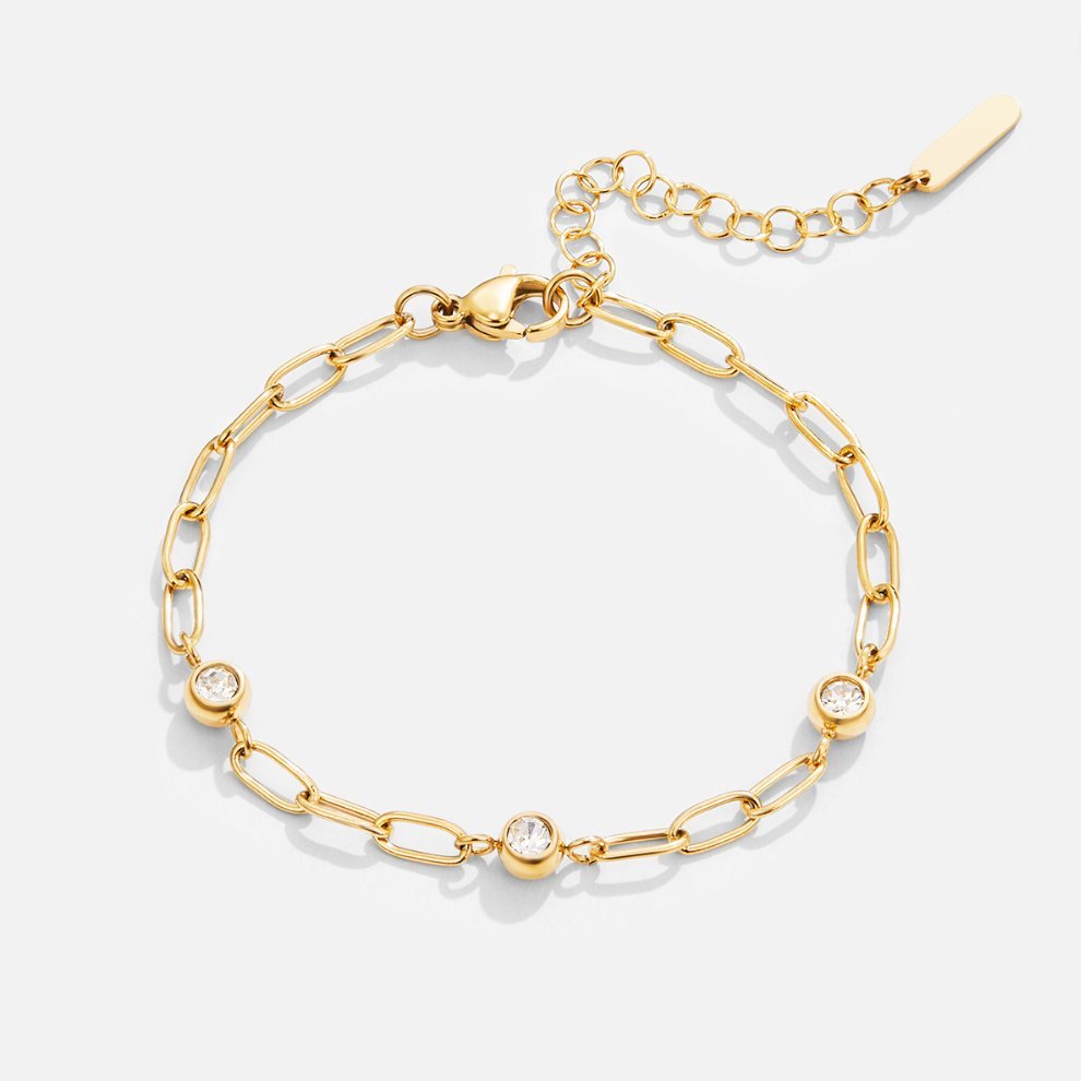 Monica Crystal & Gold Chain Bracelet - My StoreBracelet