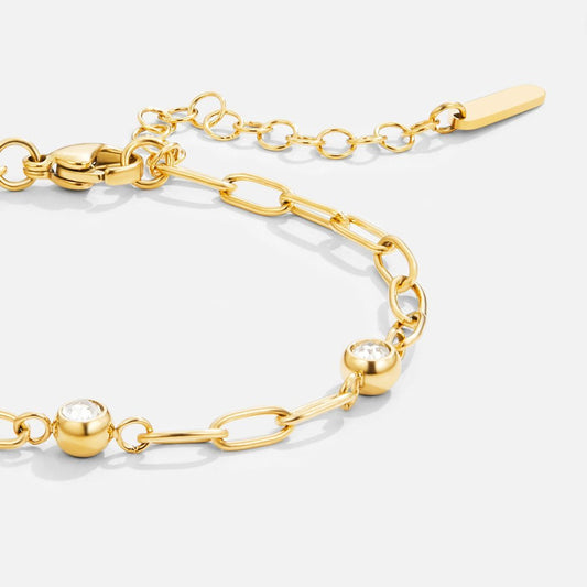 Monica Crystal & Gold Chain Bracelet - My StoreBracelet