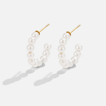 Naila Pearl Hoop Earrings - My StoreEarrings