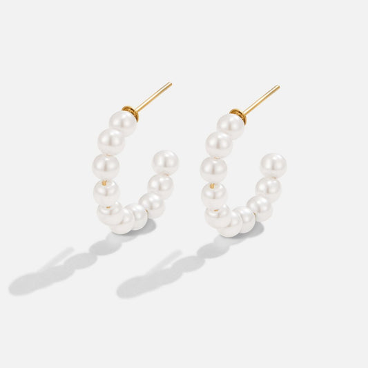 Naila Pearl Hoop Earrings - My StoreEarrings