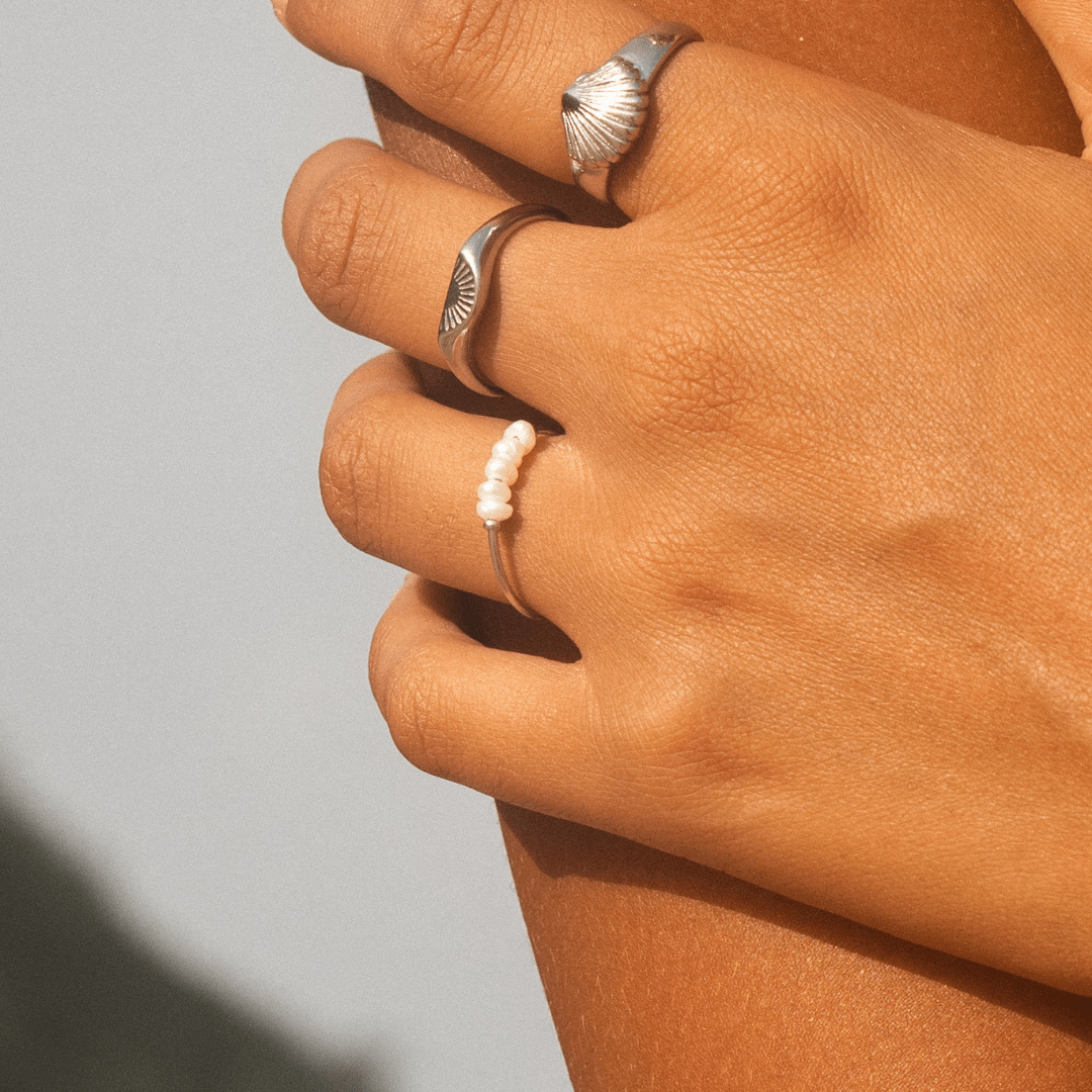 Nia Pearl Ring - ring - 6 - Silver Color - 3