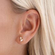 Nina Leaf Stud Earrings - Jewelry - 1