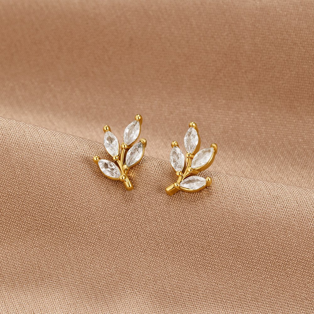 Nina Leaf Studs - Earrings - 3
