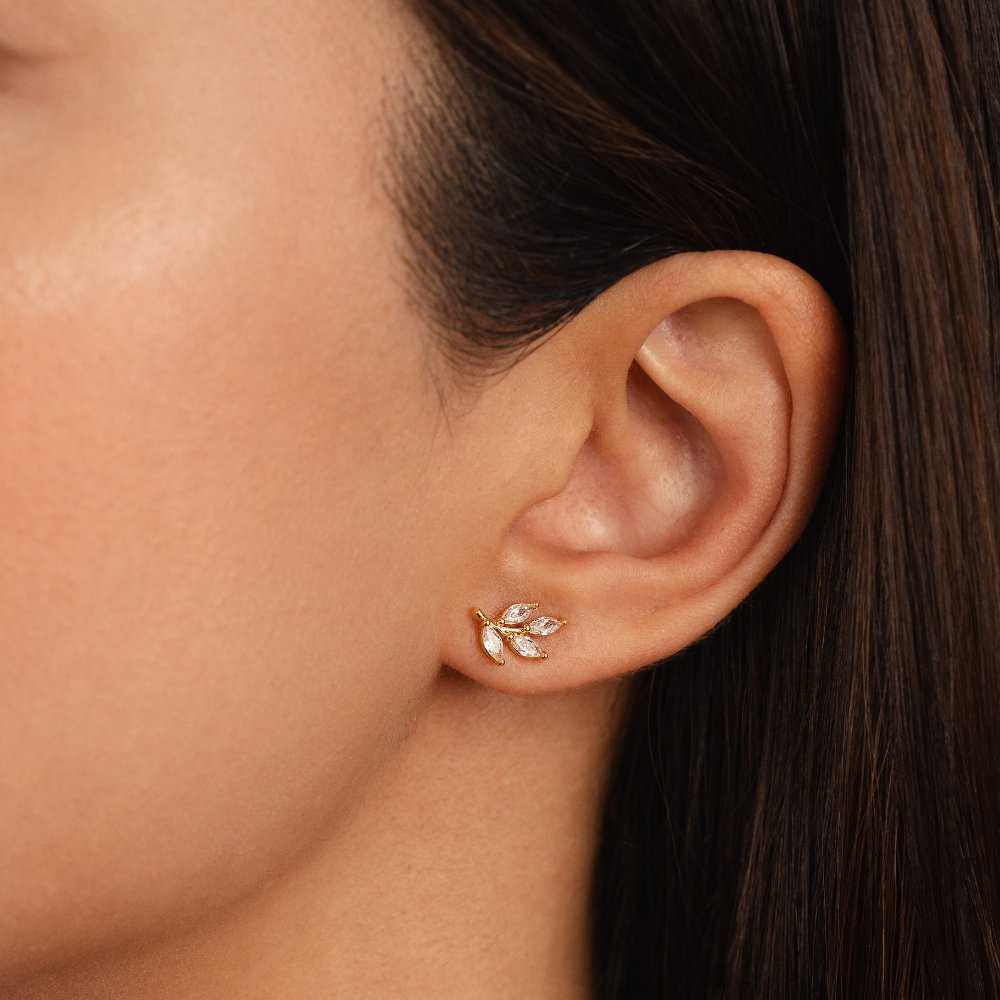 Nina Leaf Studs - Earrings - 1