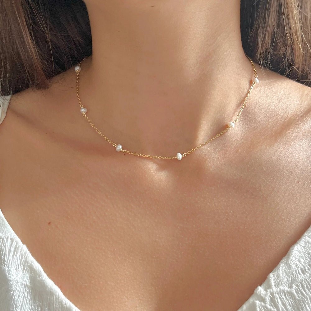 Nina Petite Pearl Necklace - Necklace - Gold - 2