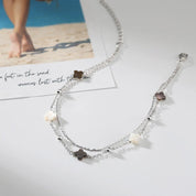 Nina Shell Clover Anklet - Anklets - Silver - 3