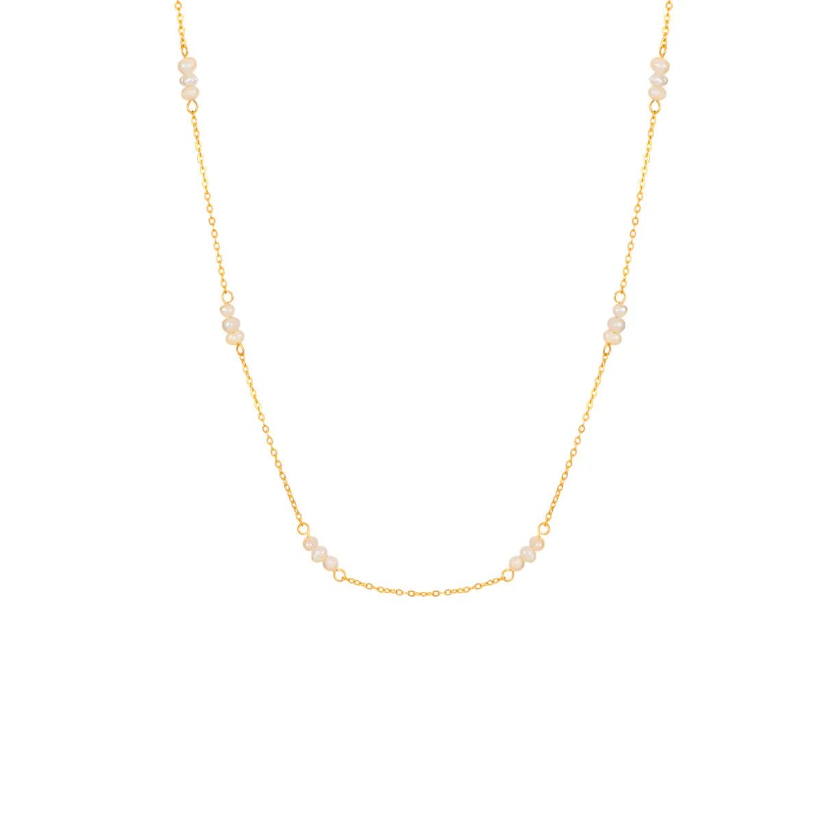 Noa Petite Pearl Necklace - Necklace - Gold - 2