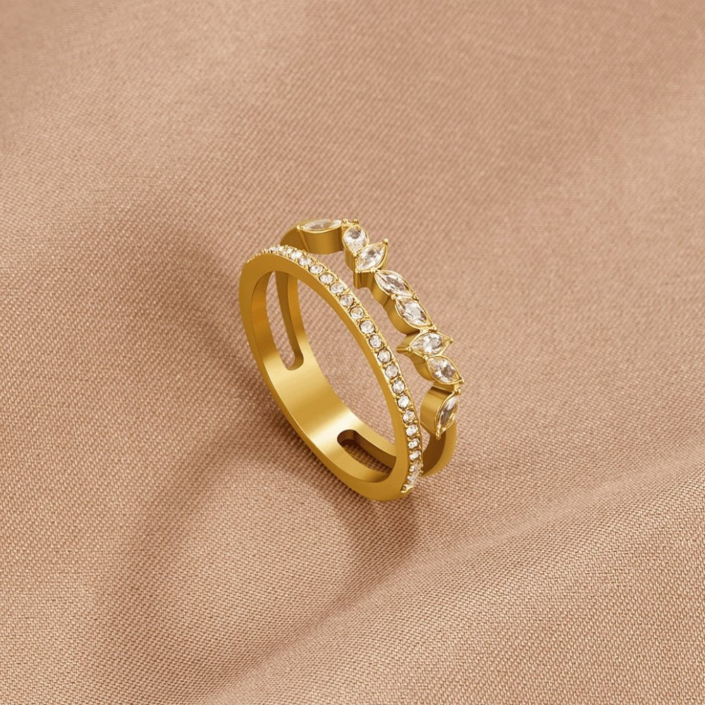 Noelle Gold Crystal Ring - Ring - US 6 | UK L - 4