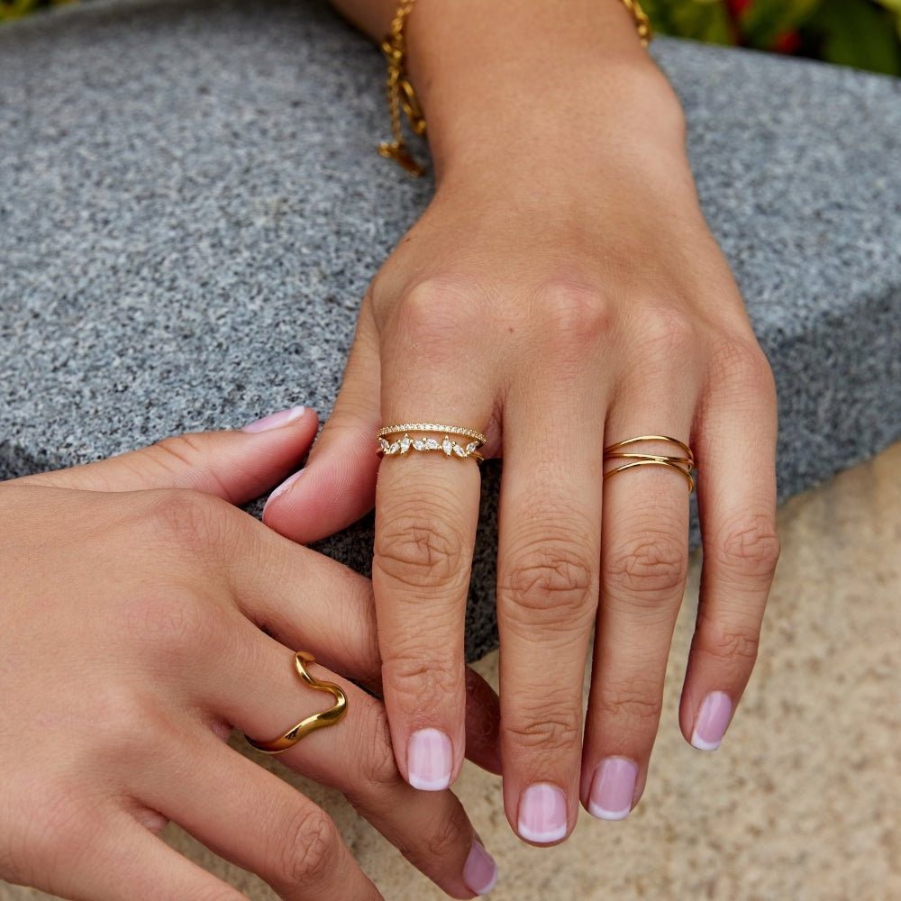 Noelle Gold Crystal Ring - Ring - US 6 | UK L - 1