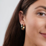 Noir Bloom Gold Hoops - NAVALLIEarrings