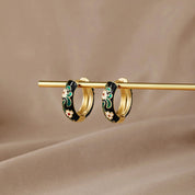 Noir Bloom Gold Hoops - NAVALLIEarrings