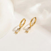 Nora Crystal Drop Earrings - Gold - 4