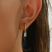 Nora Crystal Drop Earrings - Gold - 2