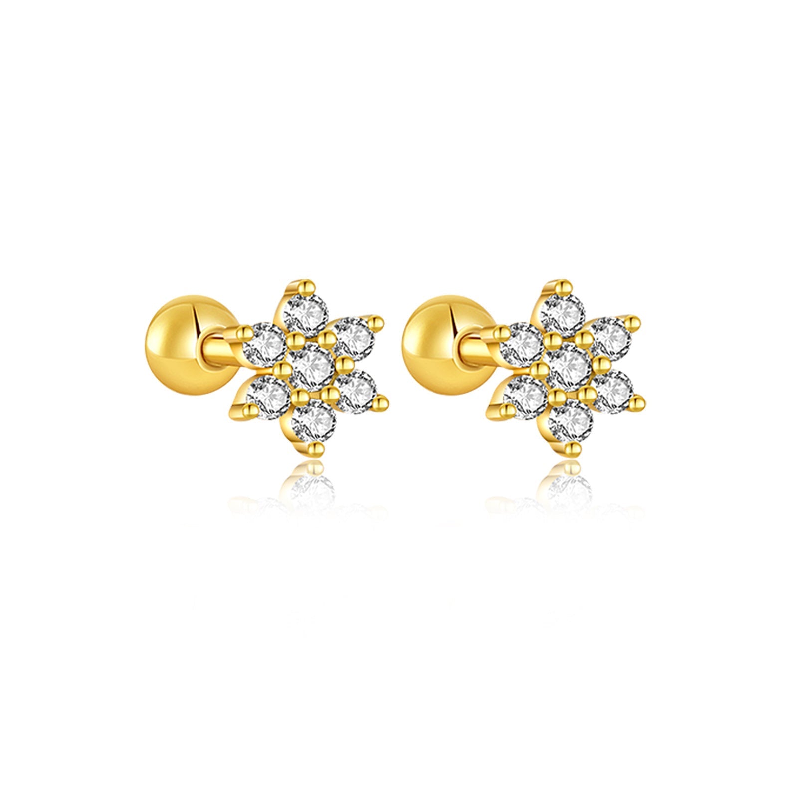 Nora Spark Studs - Gold - Crystal - 2
