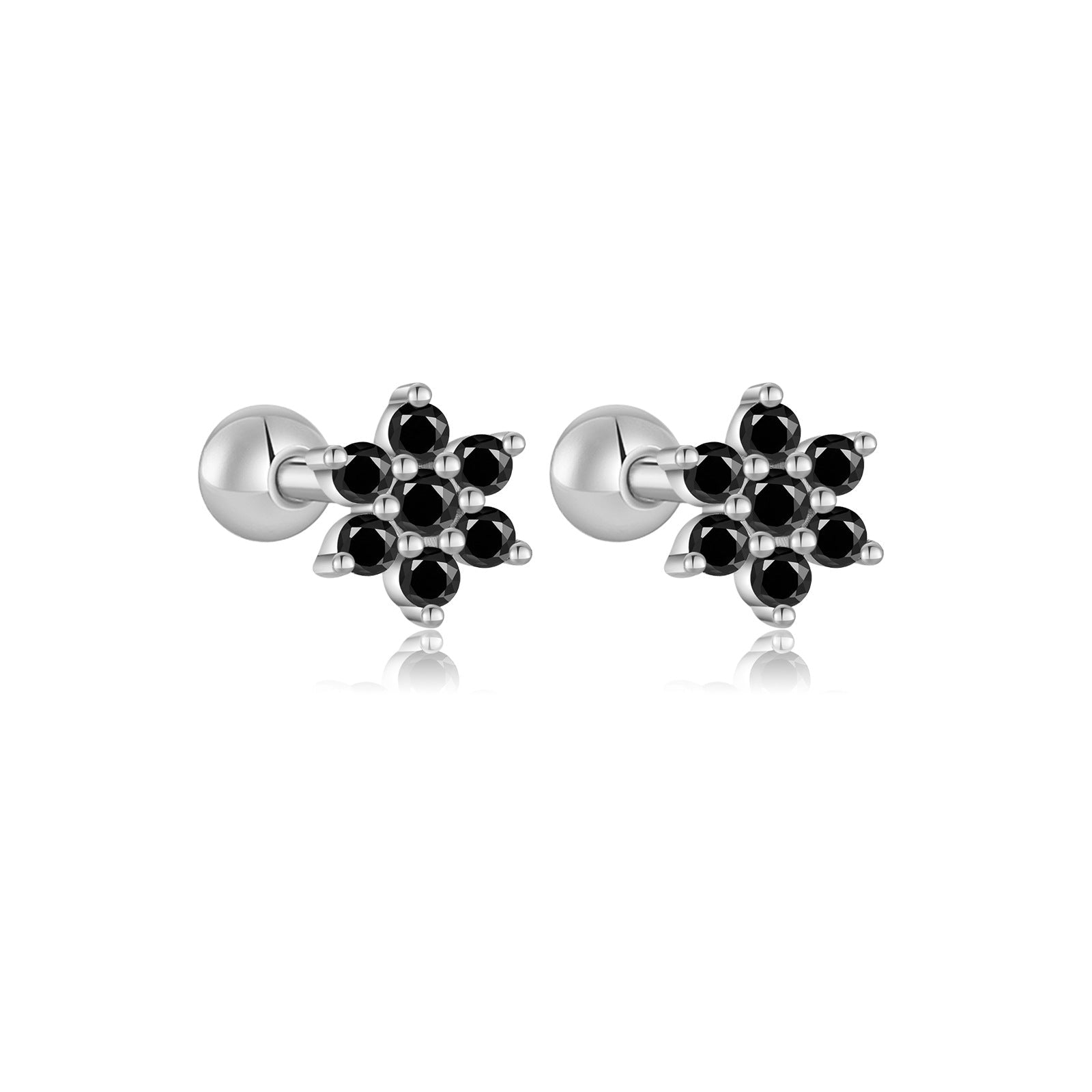 Nora Spark Studs - Platinum - Black - 5