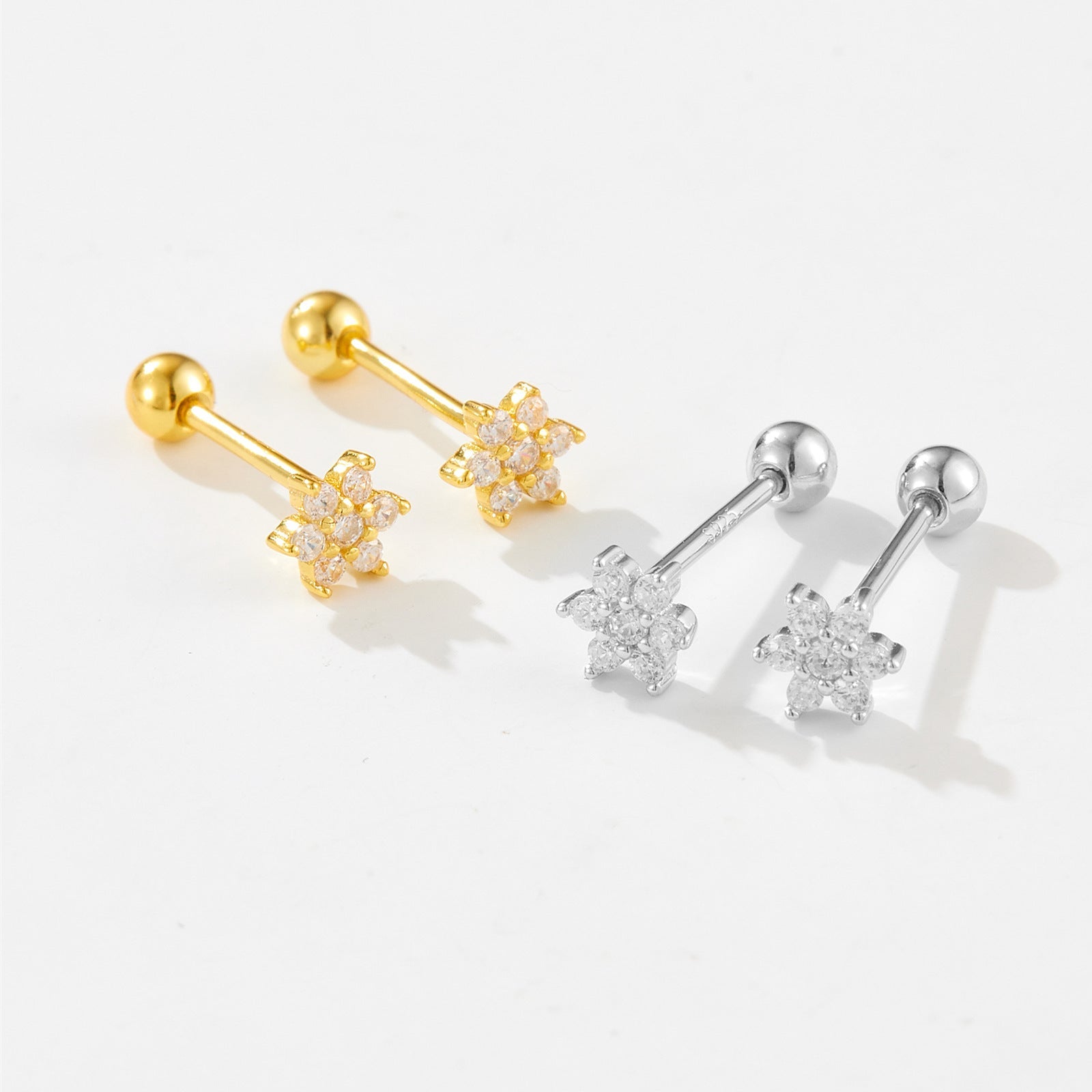 Nora Spark Studs - Platinum - Black - 7