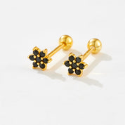 Nora Spark Studs - Platinum - Black - 8