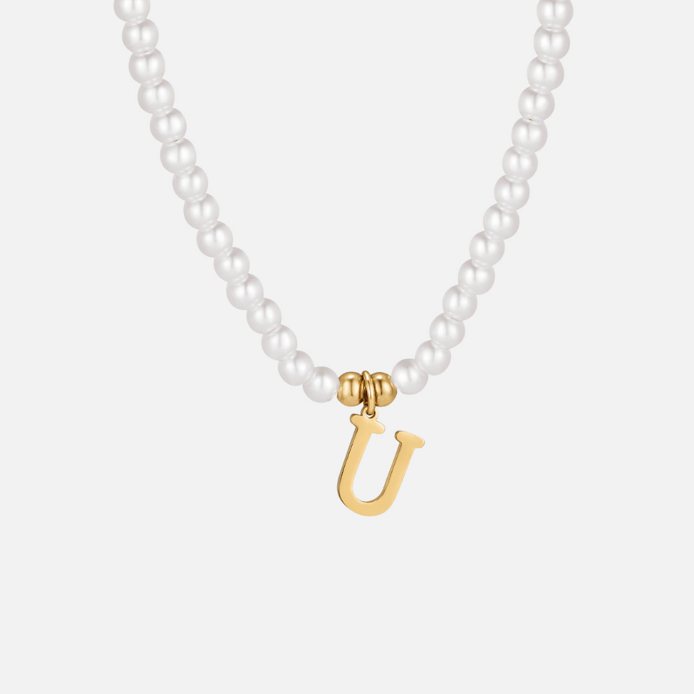 Nova Letter Pearl Necklace - Necklace - Letter U - 27