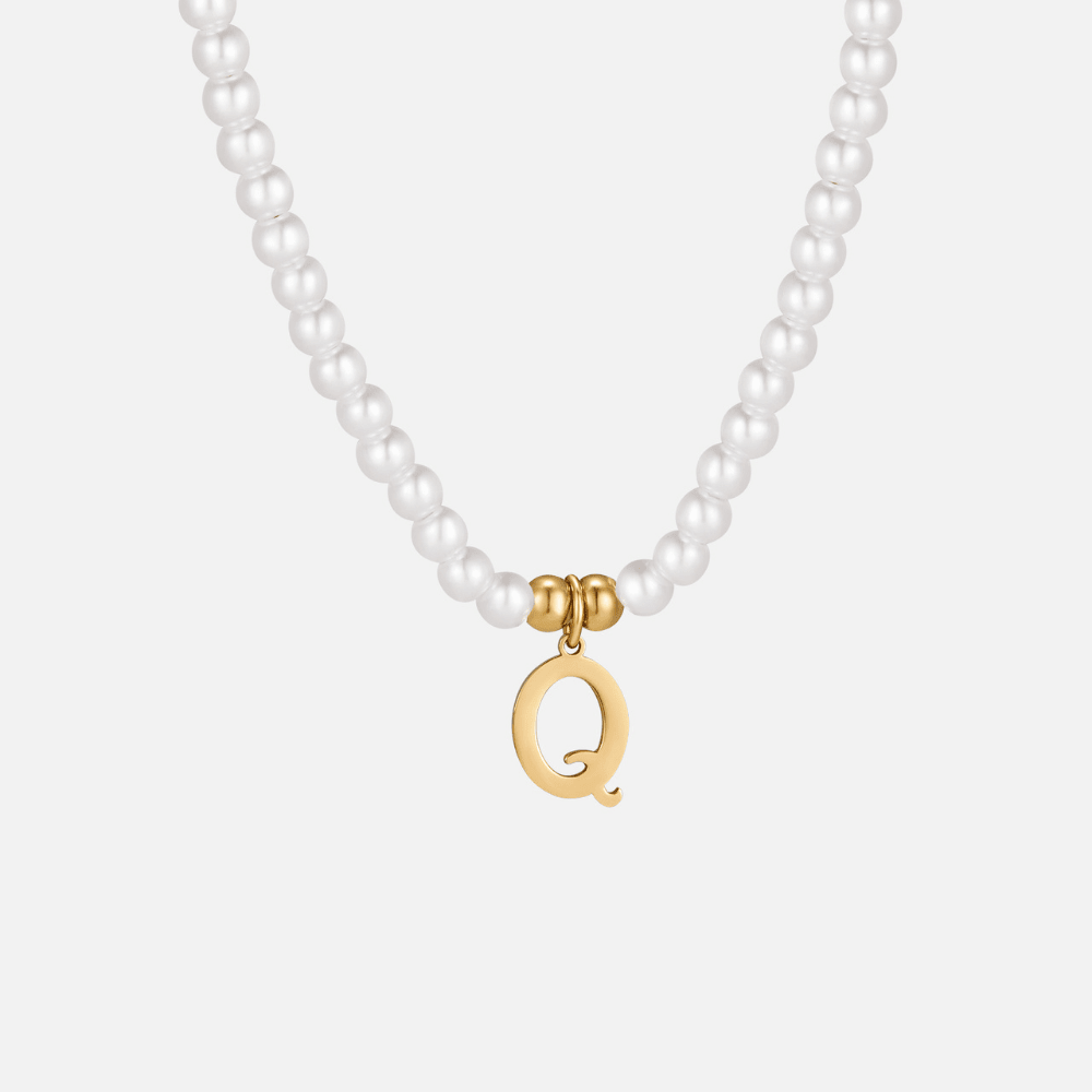 Nova Letter Pearl Necklace - Necklace - Letter Q - 24