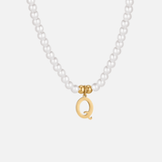 Nova Letter Pearl Necklace - Necklace - Letter Q - 24