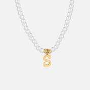 Nova Letter Pearl Necklace - Necklace - Letter S - 2