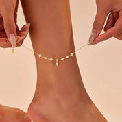 Ophelia Sparkling Clover Anklet - Anklets - Gold - 4
