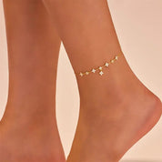 Ophelia Sparkling Clover Anklet - Anklets - Gold - 5