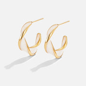 Pearl Twist Statement Hoops - NAVALLIEarrings
