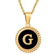 Perrine black beaded initial necklace, letter G