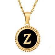 Perrine black beaded initial necklace, letter Z