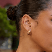 Petite Curved Gold Hoops - Earrings - 1